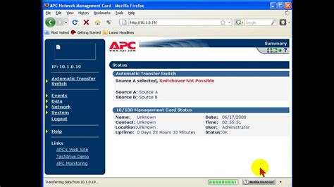 apc network management network settings